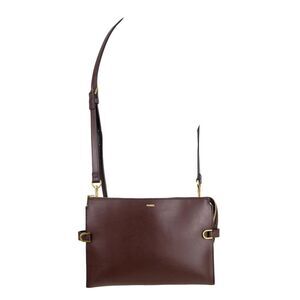 Fossil BROWN GENUINE LEATHER TWO COMPARTMENTS X-BODY SHOULDER BAG HANDBAG PURSE